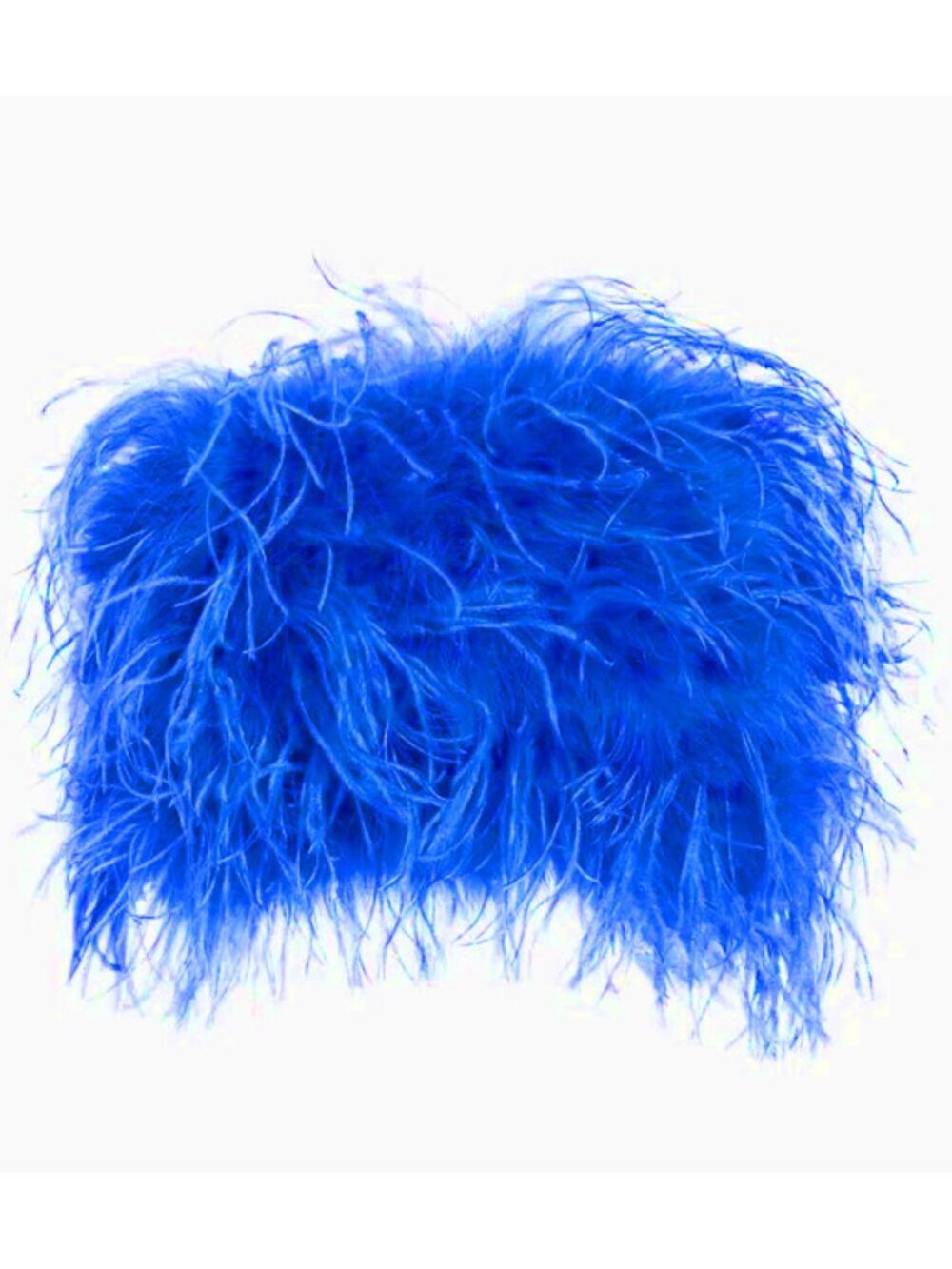 ๐ฅCHIC SEXY GLAM!๐ฅLAMARQUE x REVOLVE ZAINA COBALT LUXURIOUS OSTRICH FEATHER TOP - Picture 10 of 15